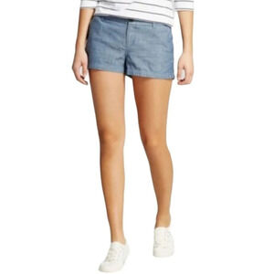Merona Blue Chambray Denim Cotton Short Shorts Size Women's 2